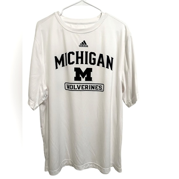 Adidas Michigan Wolverines Performance Shirt Size Large White - Picture 1 of 2